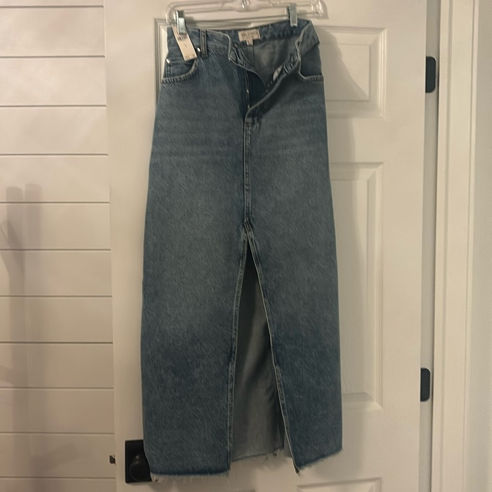 Anthro Pilcro long denim skirt